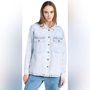 Faherty Topsail Savannah Jacket Blue Striped Jacket Size Large